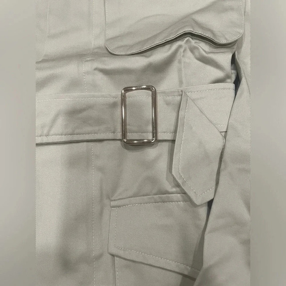 NAKED WARDROBE Khaki Trench Coat Size Small - Picture 3 of 5
